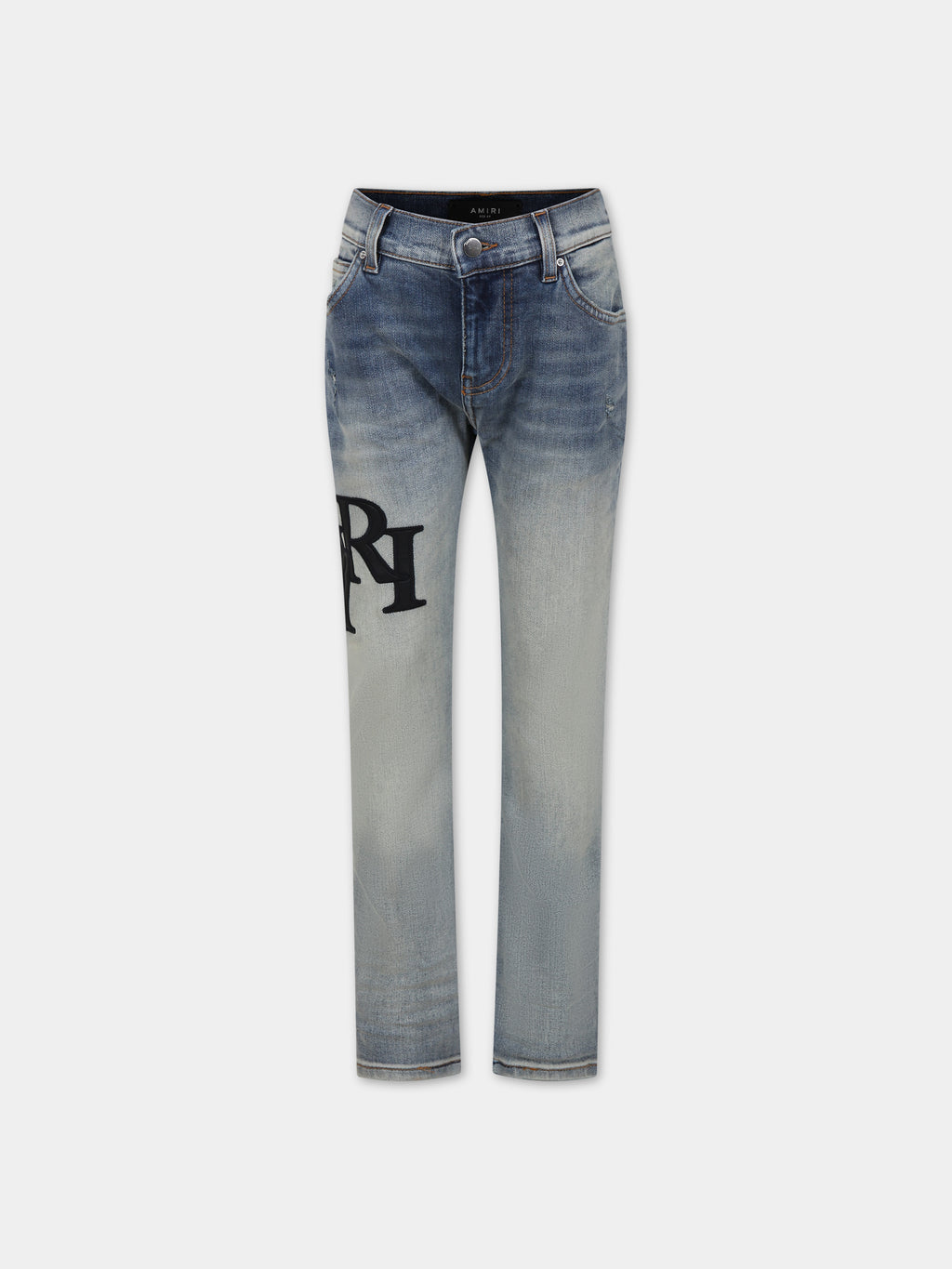 Light blue jeans for kids with logo